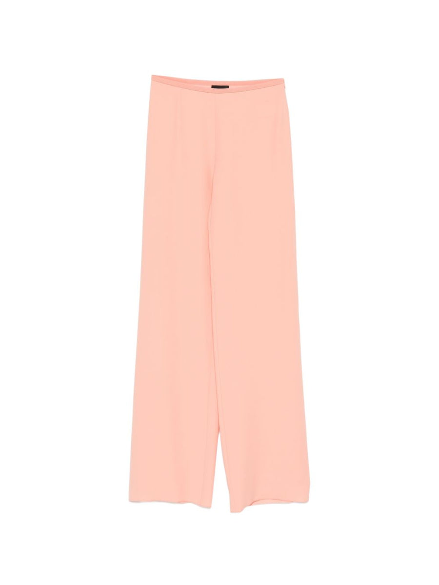Emporio Armani Wide-Leg High-Waisted Trousers — Apricot