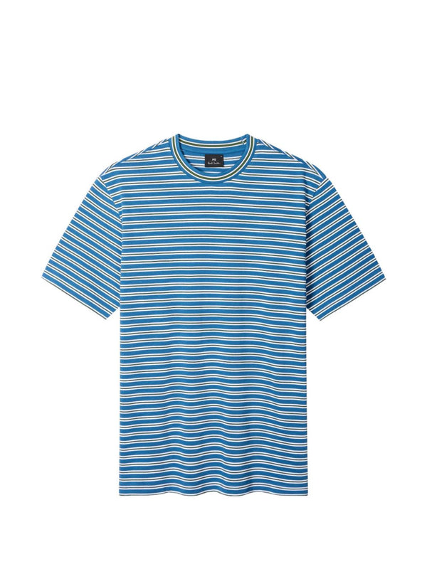 Paul Smith Striped Cotton T-shirt — Blue