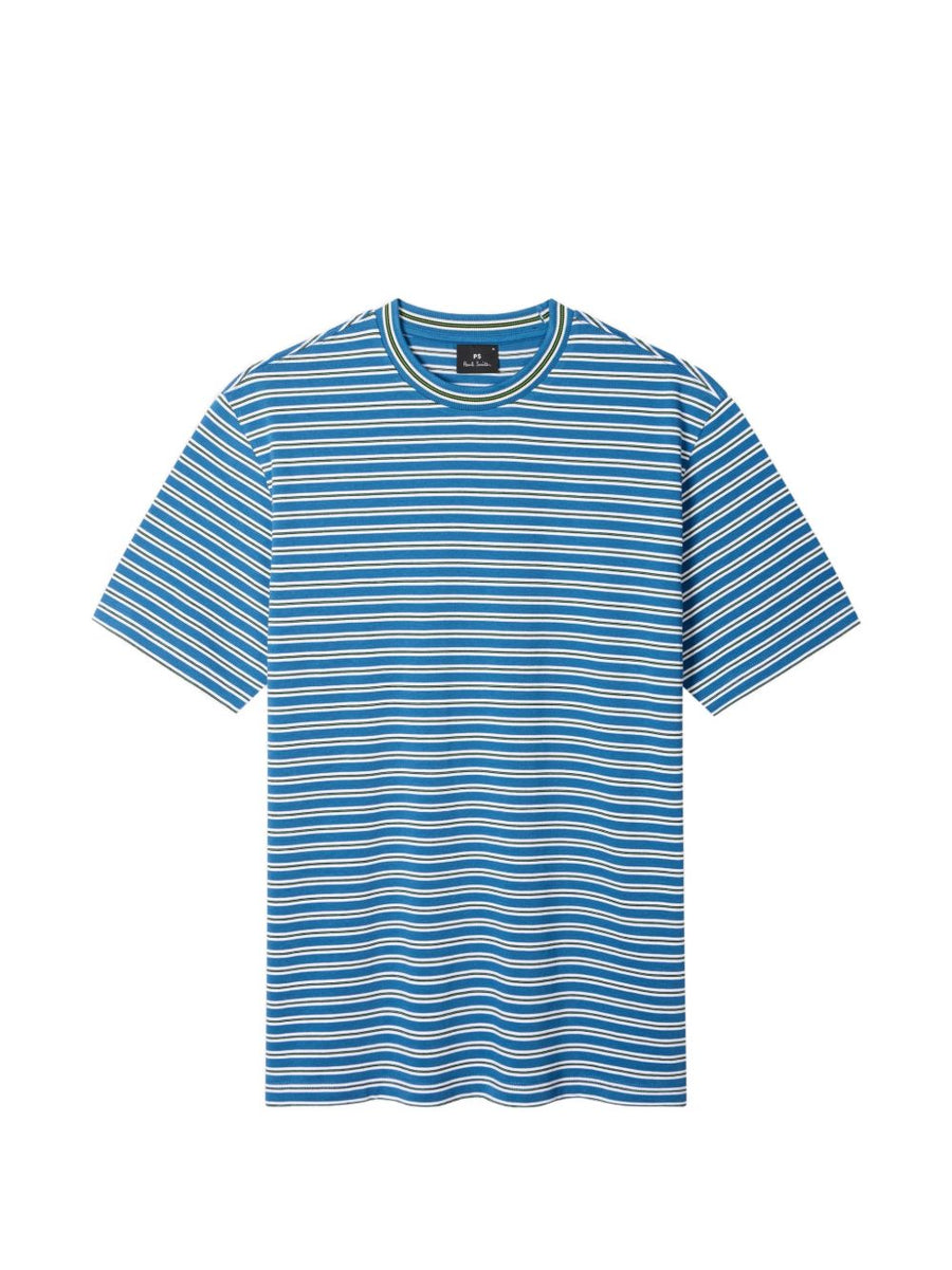 Paul Smith Striped Cotton T-shirt — Blue