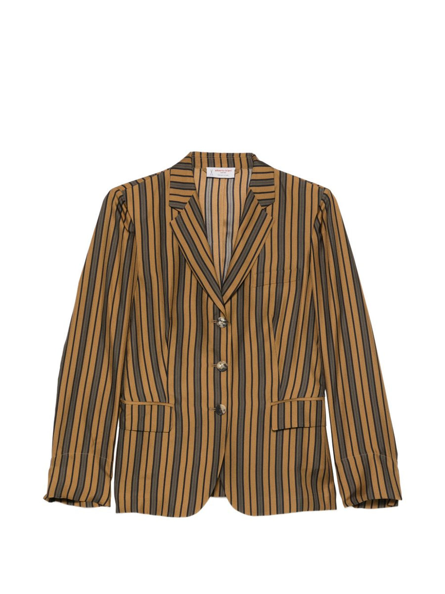 Alberto Biani Striped silk blazer jacket