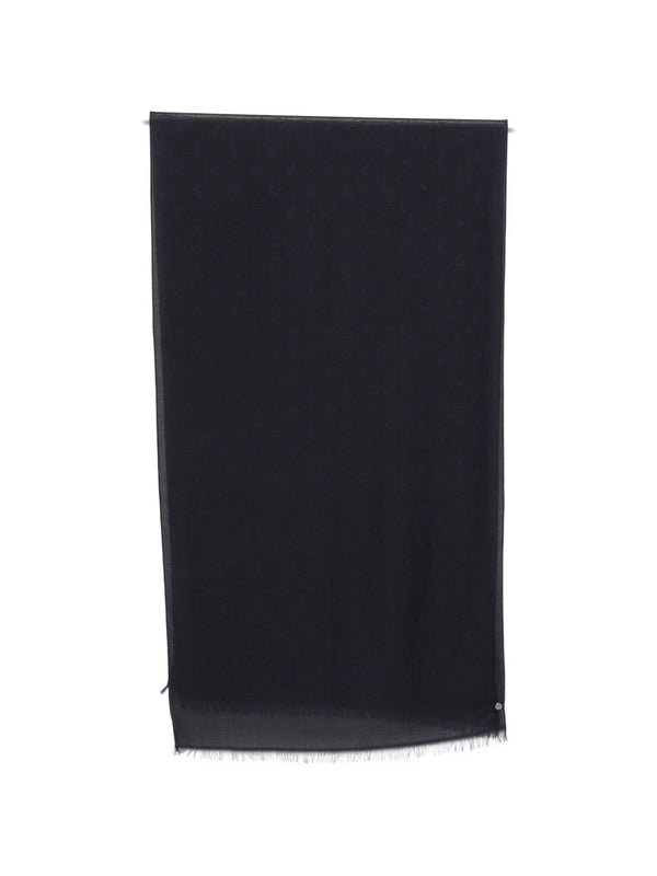 Emporio Armani Cotton Blend Scarf — Navy