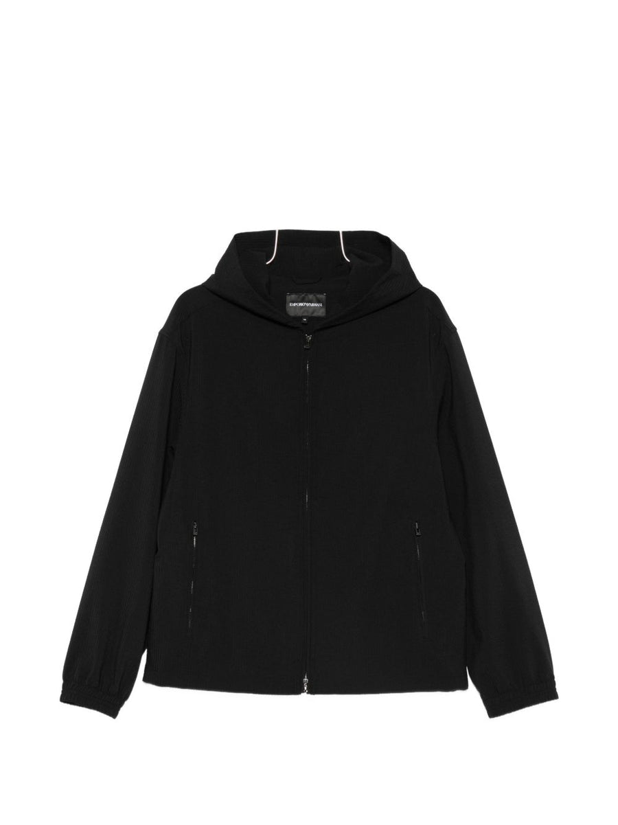Emporio Armani Hooded Blouson Jacket — Black