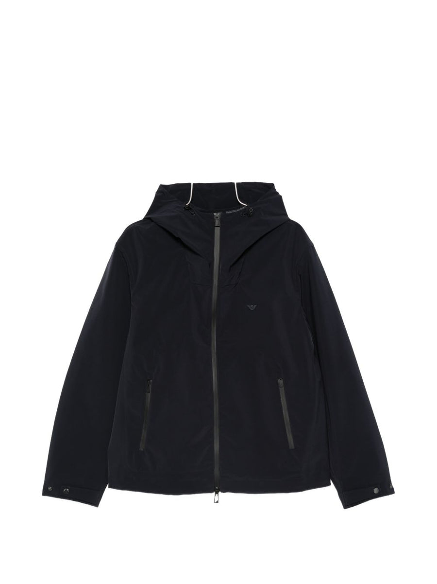 Emporio Armani Hooded Blouson Jacket — Black
