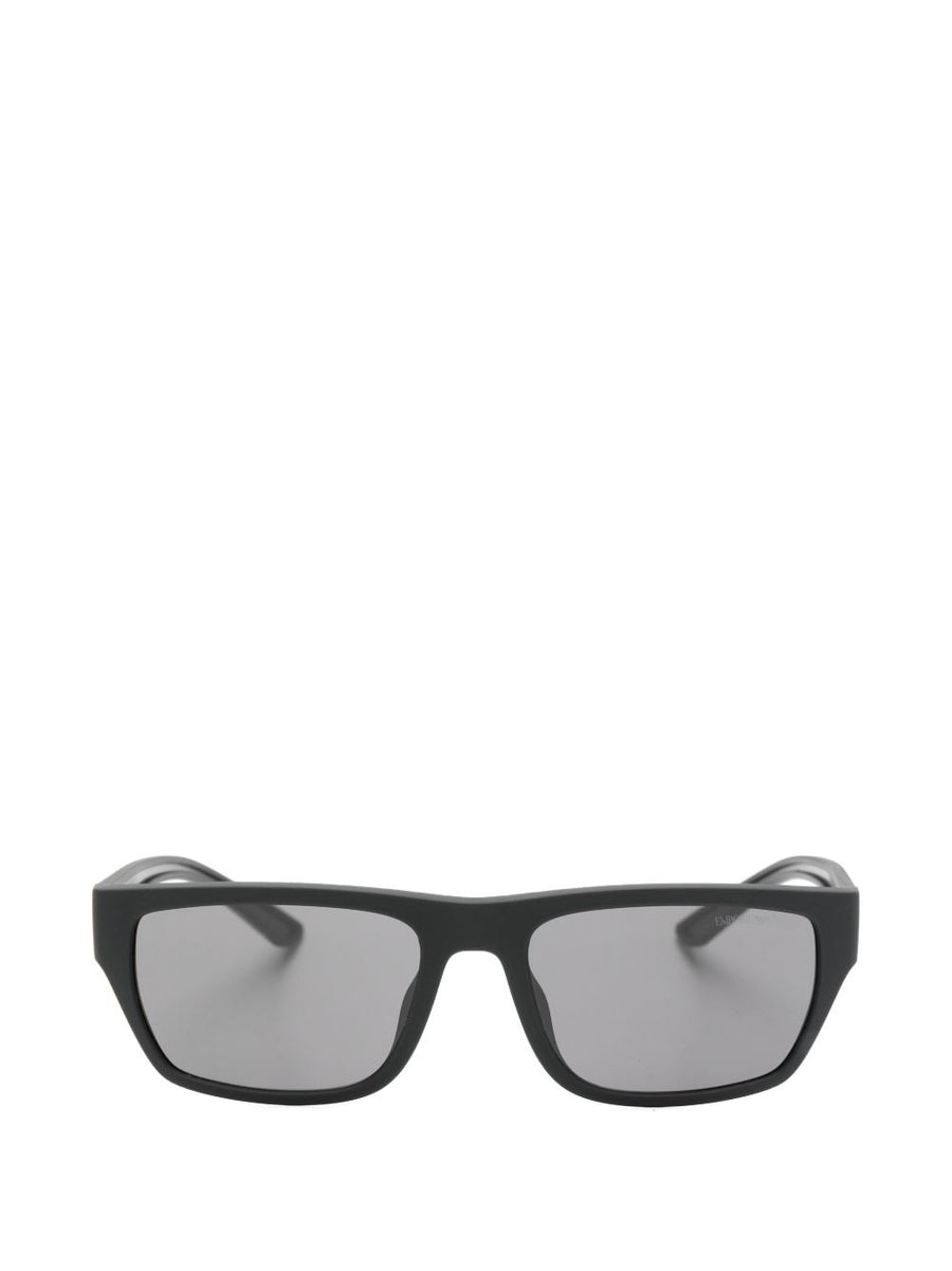 Emporio Armani Rectangle Frame Sunglasses — Black