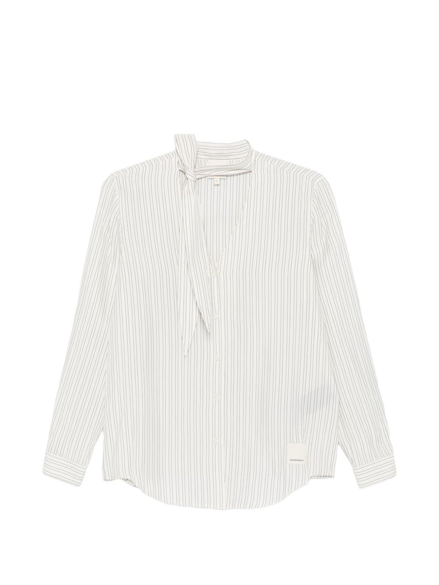 Emporio Armani Pinstriped Cotton Shirt — Off-White