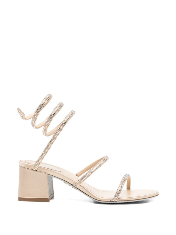 René Caovilla Satin heel in ivory