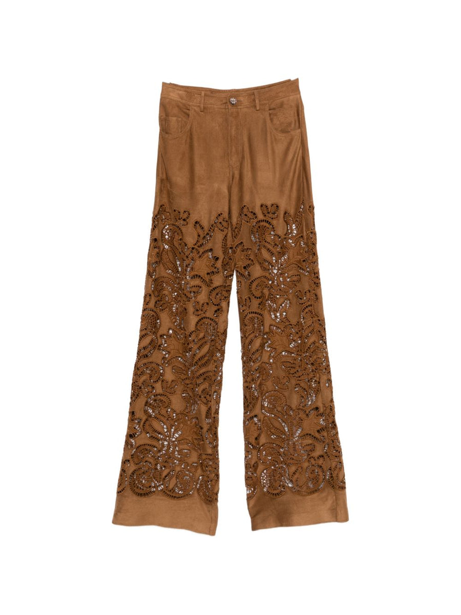 Ermanno Firenze Suede leather effect trousers