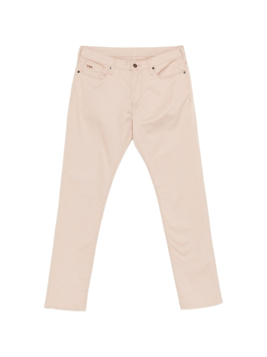 Emporio Armani Logo-Detail Denim Jeans — Beige