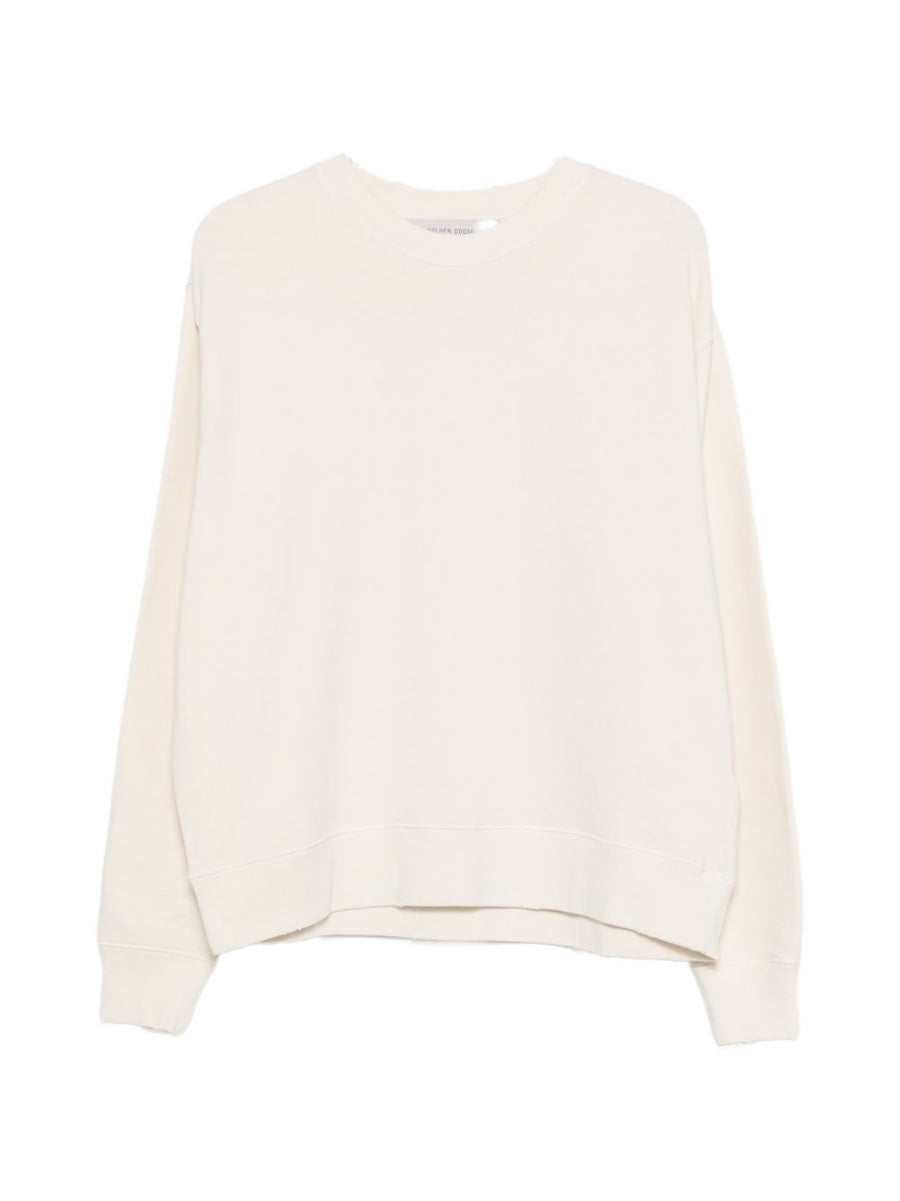 سويت شيرت Golden Goose الرقبة قطن — أبيض