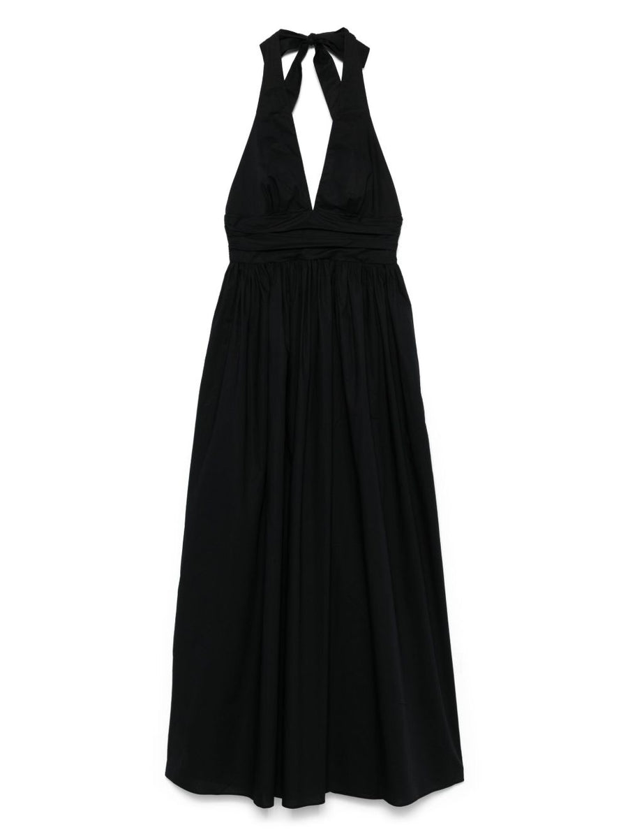 MATTEAU Halter Neck Cotton Dress — Black