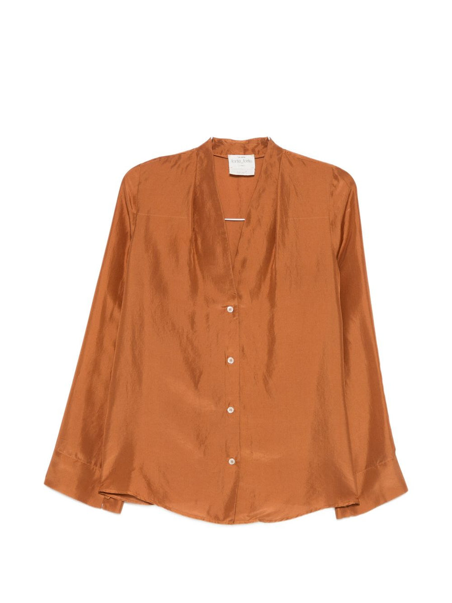 Forte Forte Silk Shirt — tan