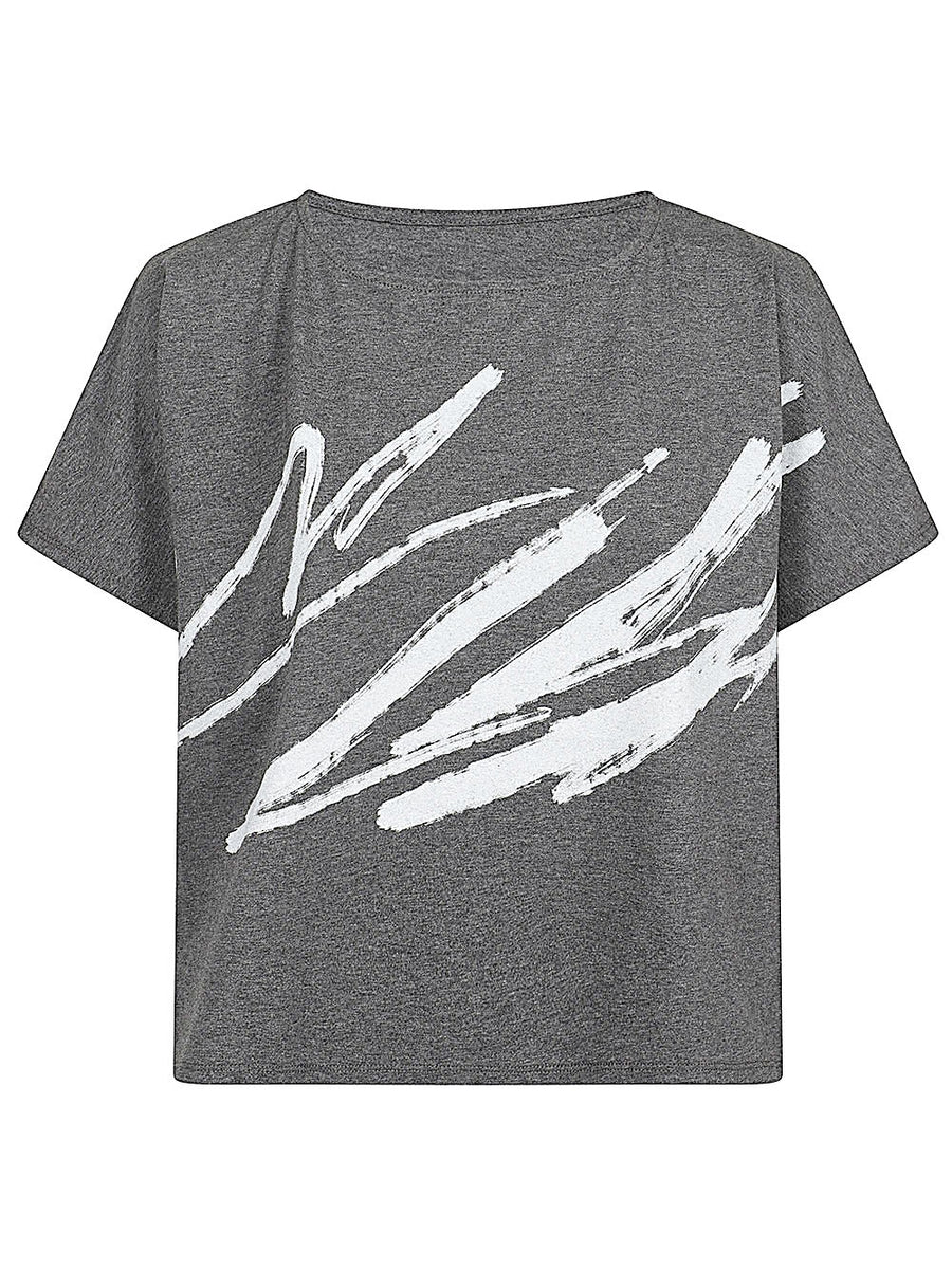 MOYURU Printed Cotton T-Shirt — Gray