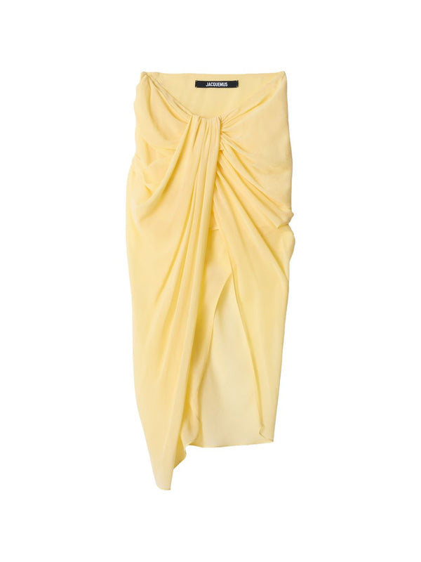 JACQUEMUS RESORT pareo dress in yellow