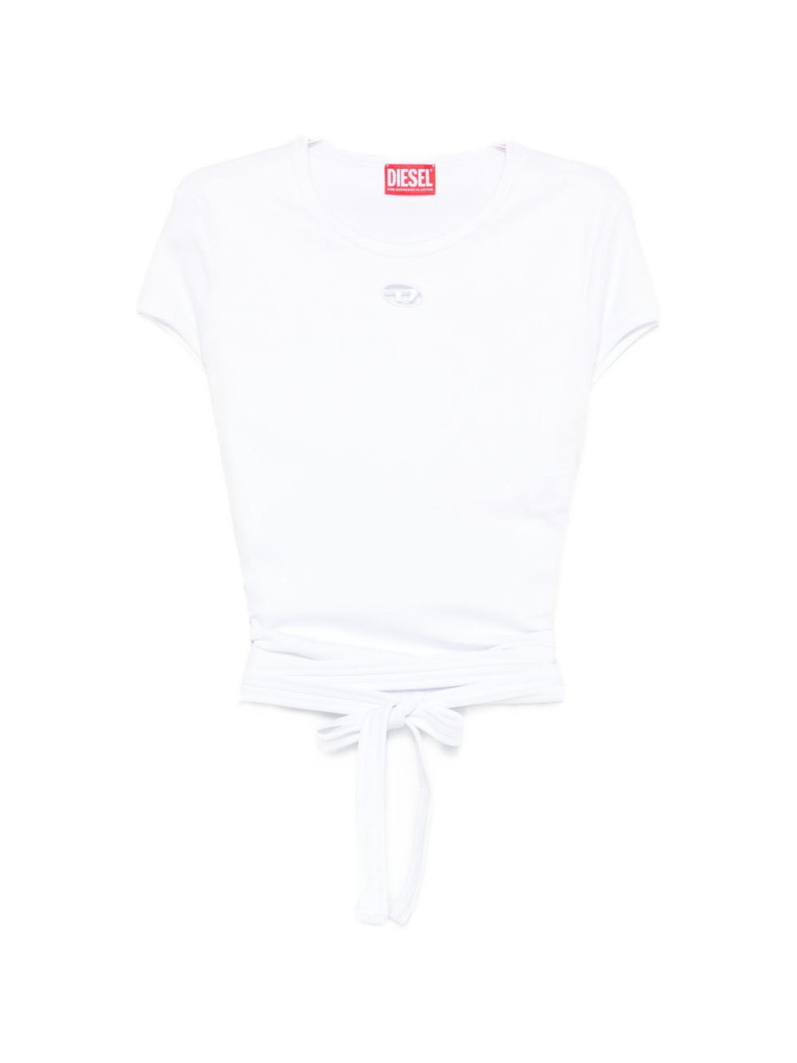 Diesel Logo-Embellished Cotton T-Shirt — White