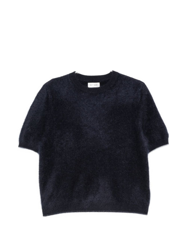 Soft Goat Cashmere T-Shirt — Navy