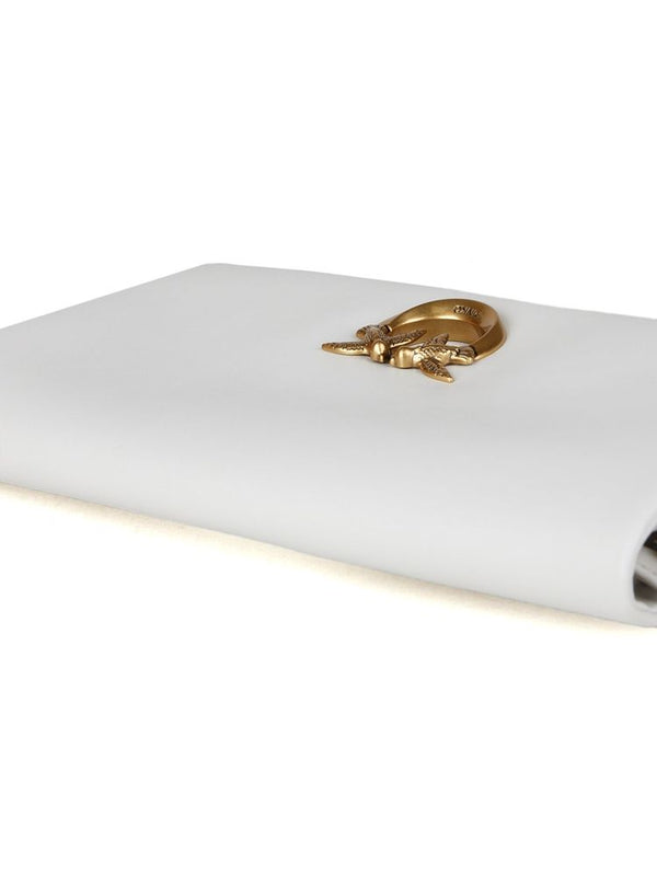 Pinko Leather shoulder bag in white