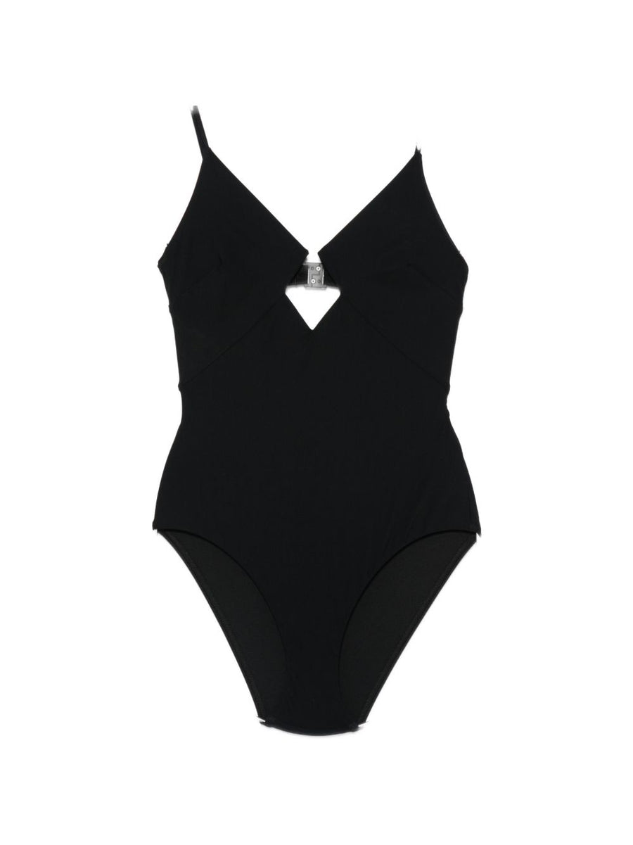 Zimmermann V-Neck Cutout Swimsuit — Black