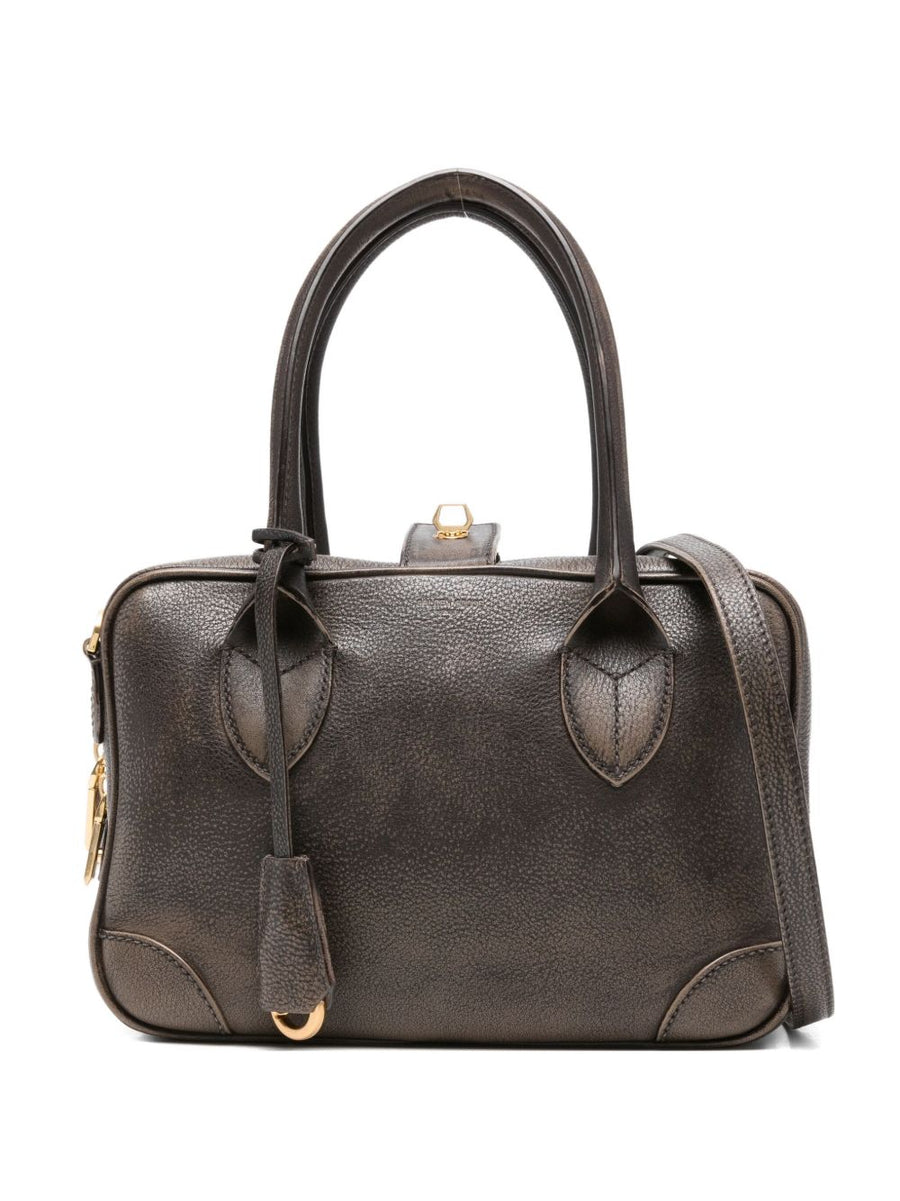 Golden Goose Pebbled Leather Shoulder Bag — Brown
