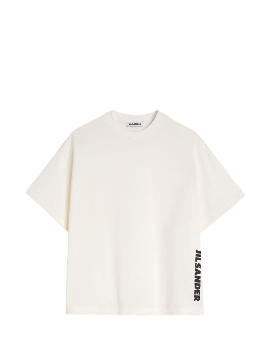 Jil Sander Logo-Embroidered Cotton T-Shirt — Cream