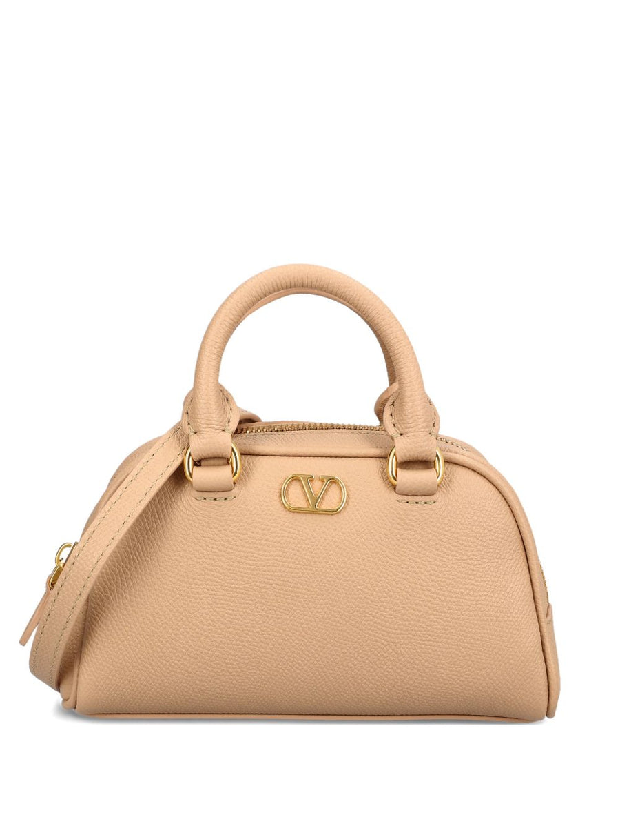 Valentino Garavani VLogo Signature Top Handle Bag — Beige