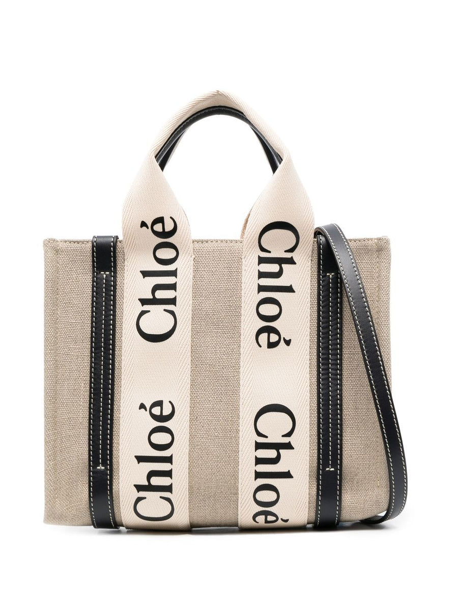 Chloé Woody Tote Bag — Beige