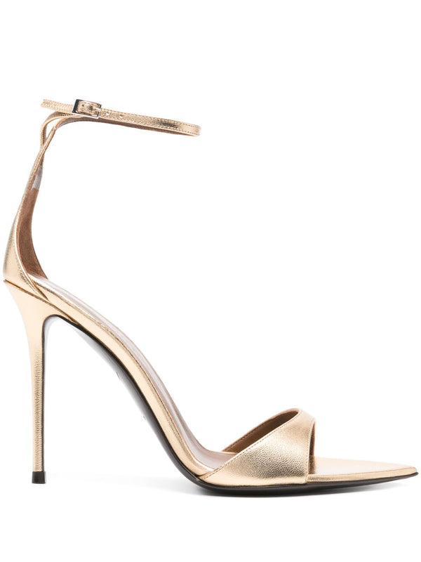 Giuseppe Zanotti Metallic Leather Stiletto Heel — Gold