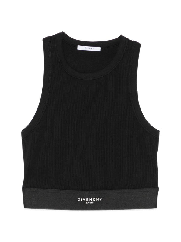 Givenchy شعار-توب مضلع بحزام خصر — أسود