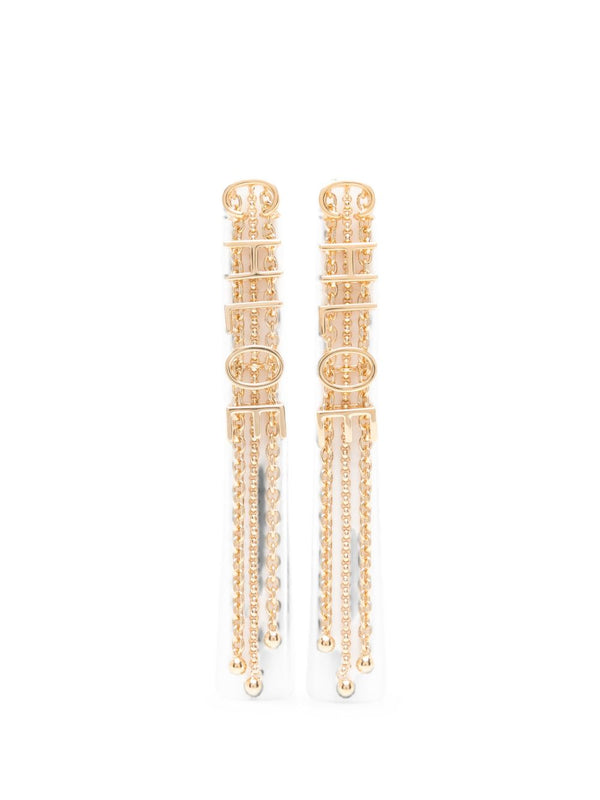 Chloé Logo Chain-Link Drop Earrings — Gold