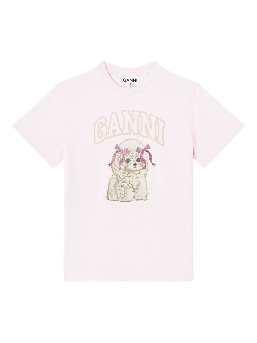 Ganni Graphic Logo T-Shirt — Pink
