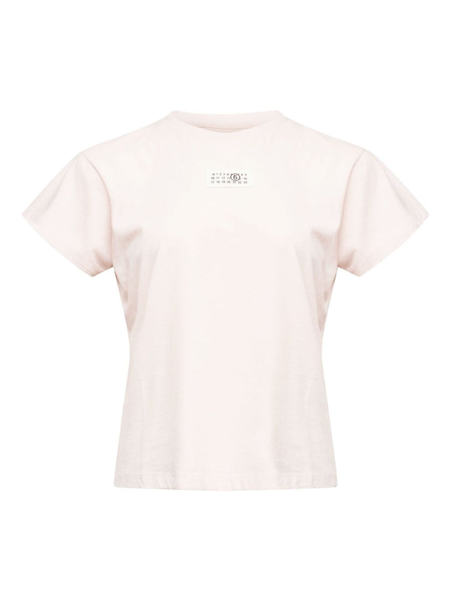 MM6 Maison Margiela Logo-Embroidered Cotton T-Shirt — Powder Pink
