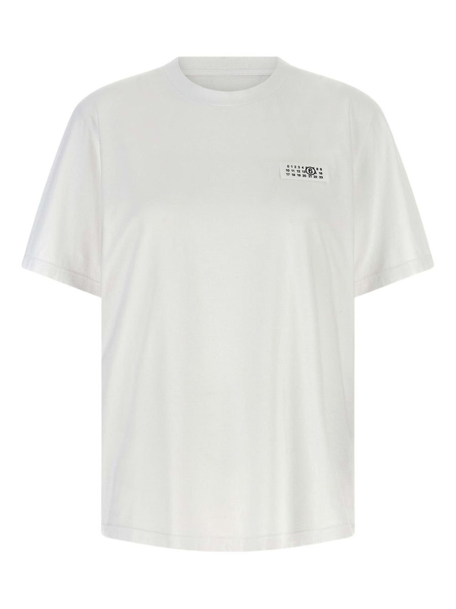 MM6 Maison Margiela Logo-Embroidered Cotton T-Shirt — White