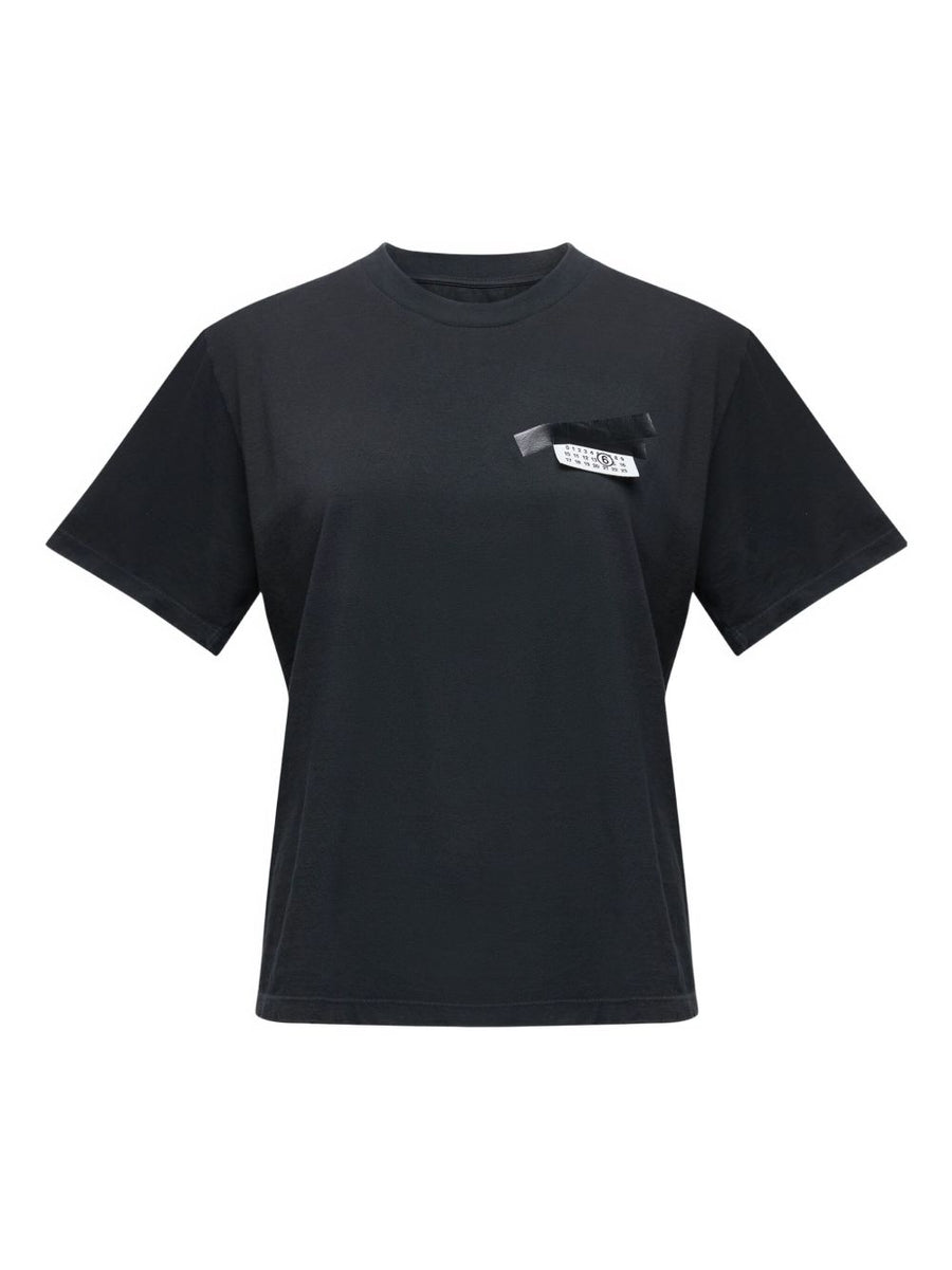 MM6 Maison Margiela Logo-Print Cotton T-Shirt — Black