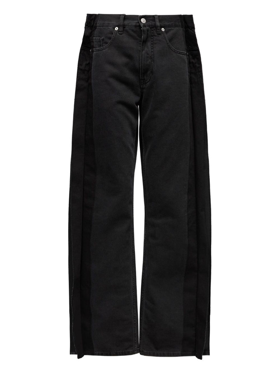 MM6 Maison Margiela Split-Leg Straight Jeans — Black
