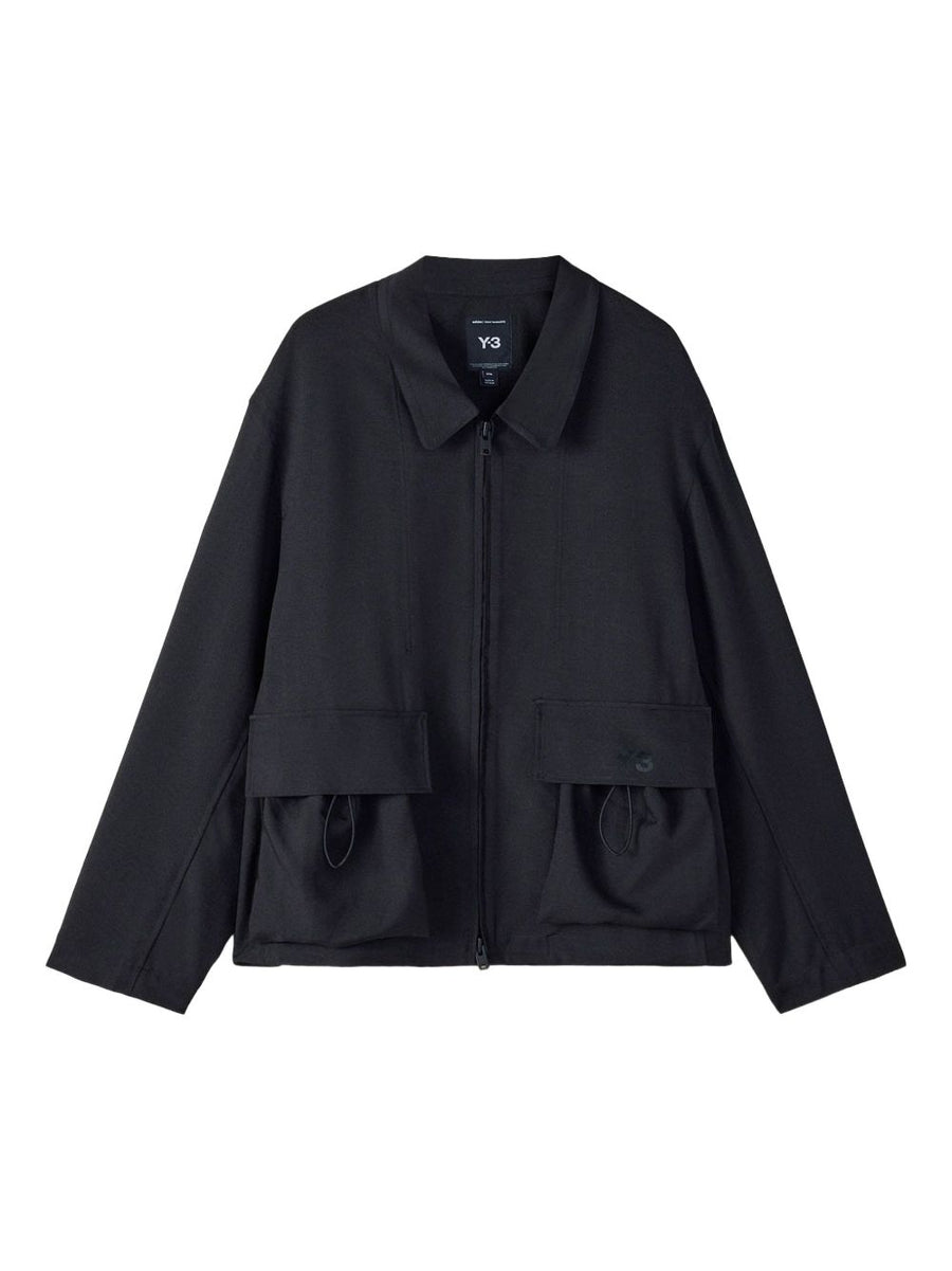 Y-3 Logo Patch Blouson Jacket — Black