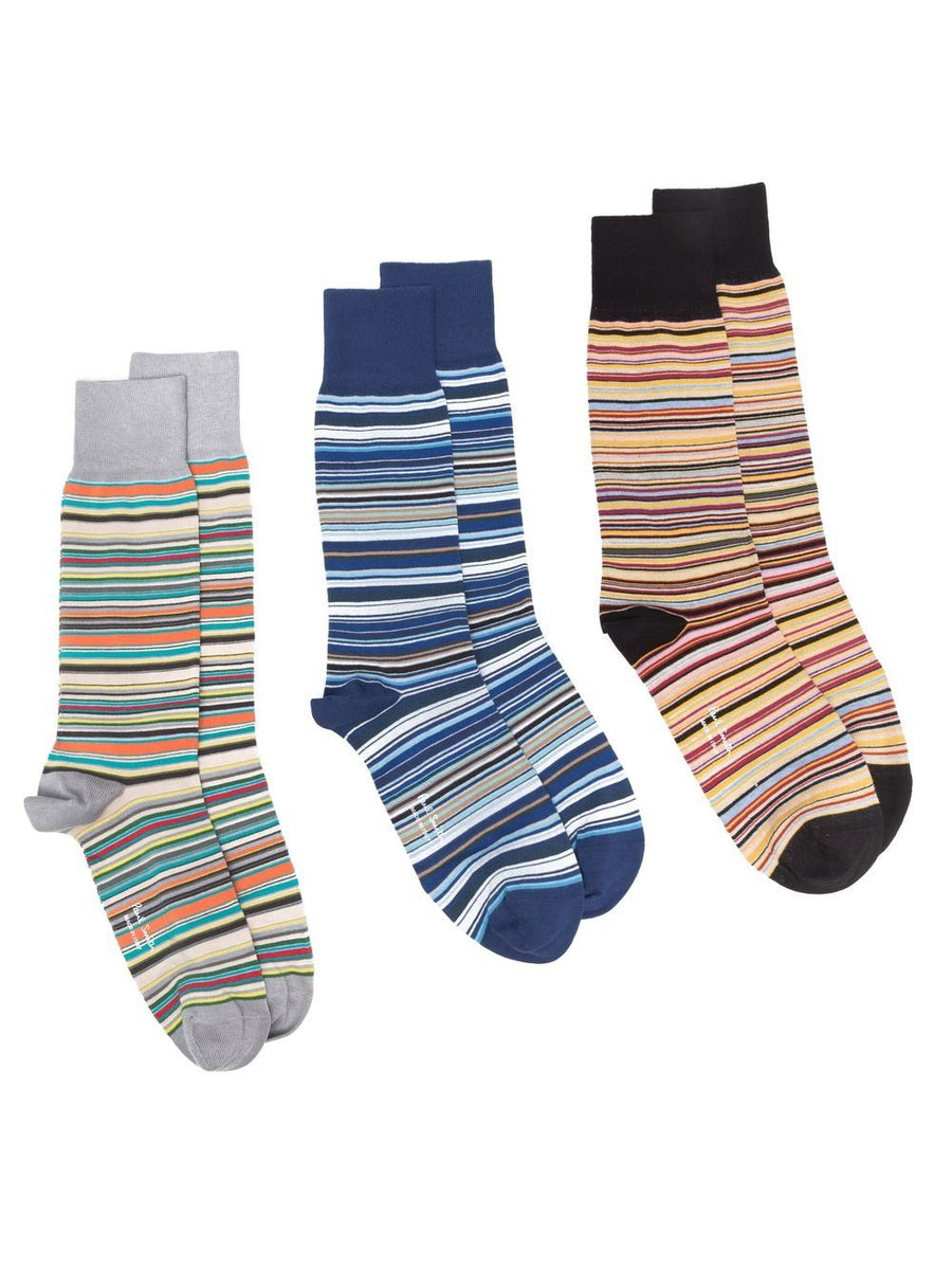 Paul Smith Striped Cotton Blend Socks — Multicolor