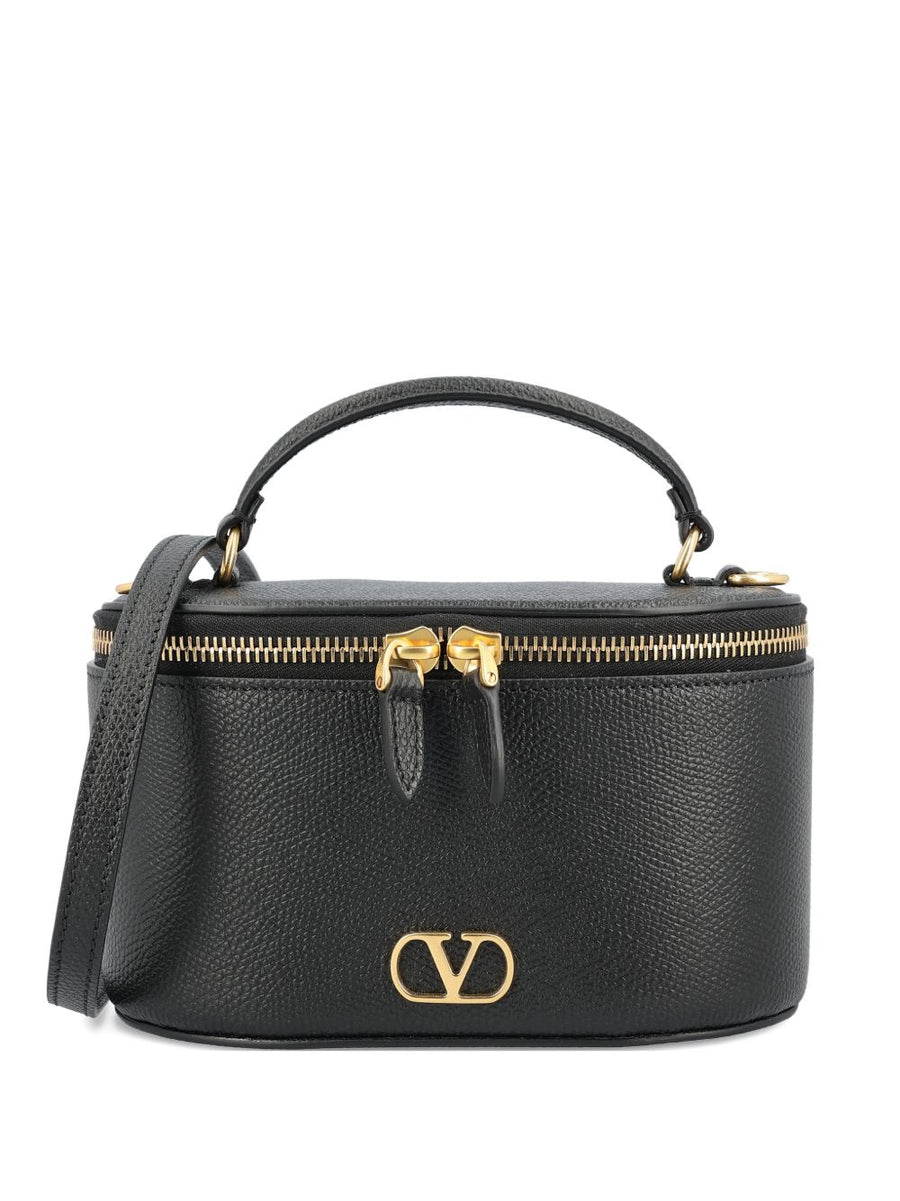 Valentino Garavani VLogo Grainy Leather Mini Bag — Black
