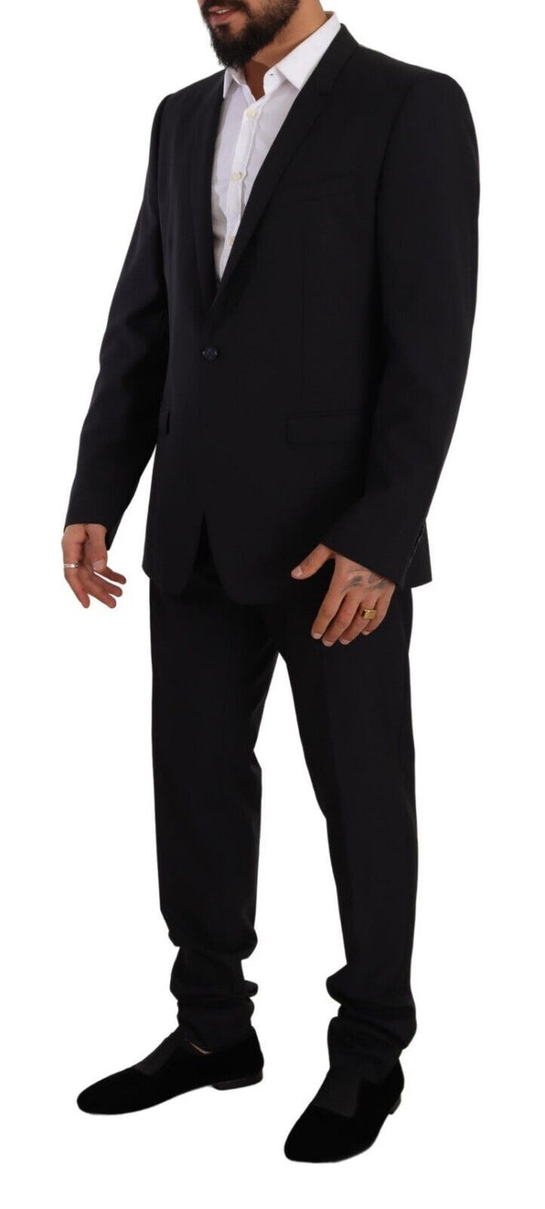 Dolce & Gabbana 82% Virgin Wool 18% Silk; Waistband: 70% Viscose 28% Cupro 2% Silk pant suit in blue