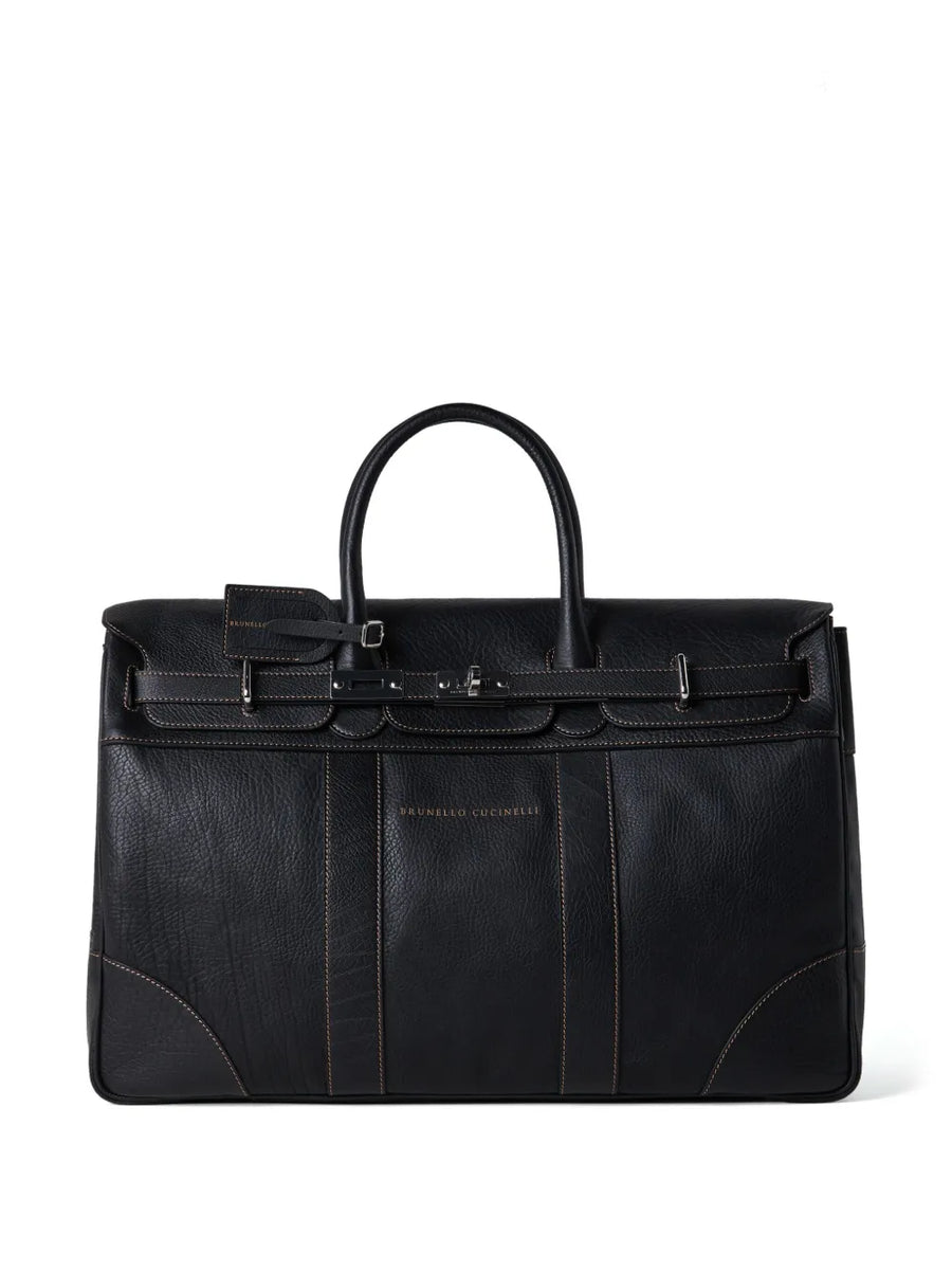 Brunello Cucinelli Calf Leather 100% holdall bag in black