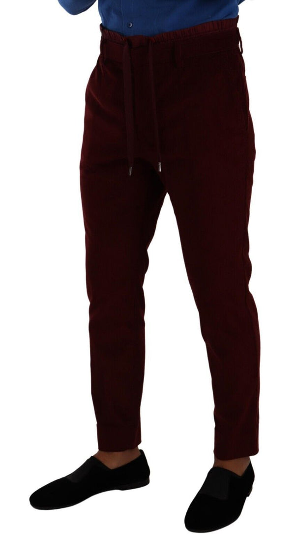 Dolce & Gabbana 90% Cotton trousers in red