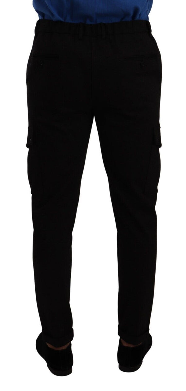 Dolce & Gabbana 69% Viscose cargo pants in black