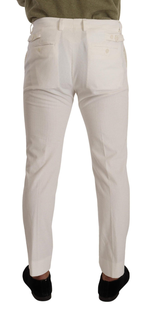Dolce & Gabbana 100% Cotton Corduroy trousers in white