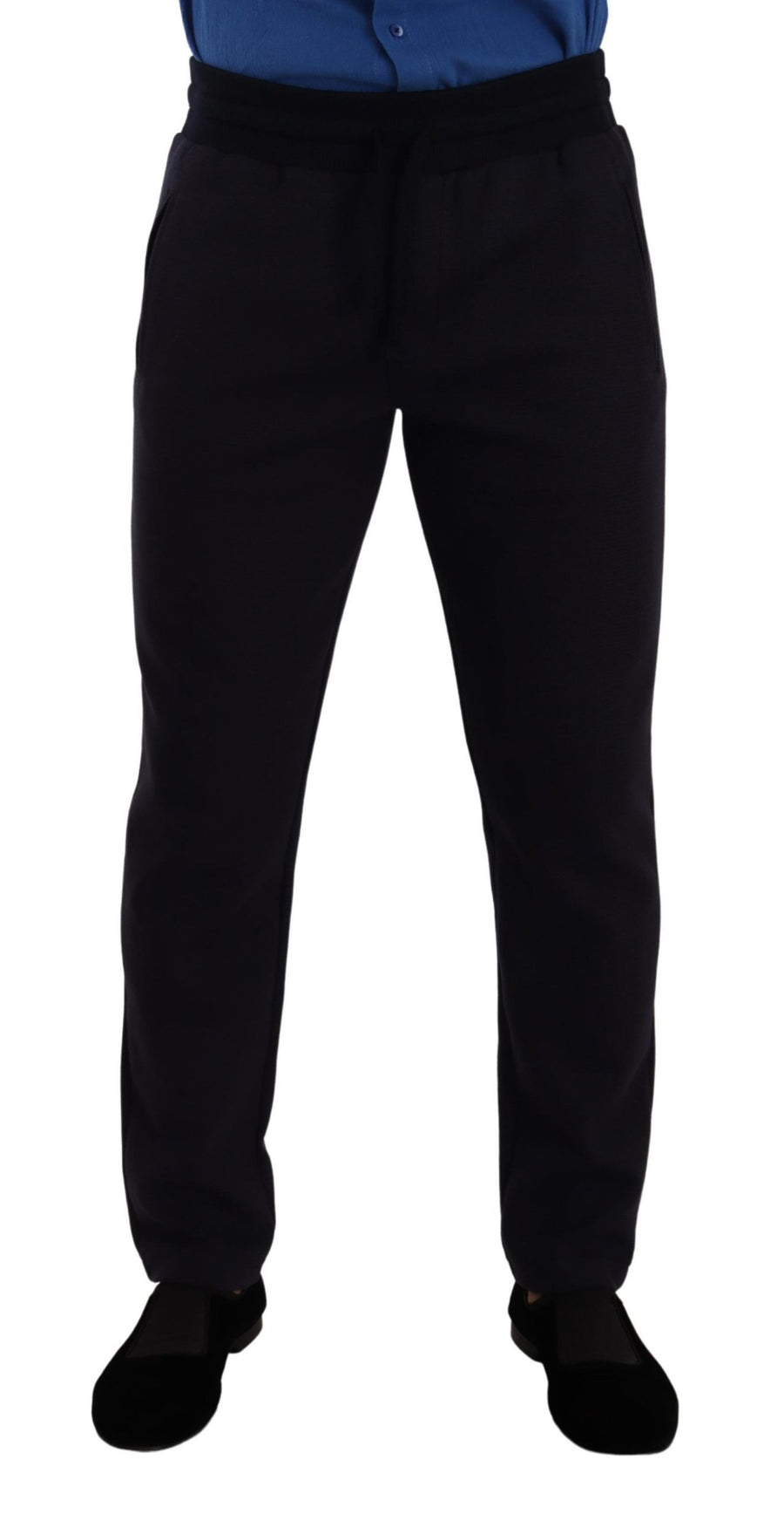 Dolce & Gabbana 94% Cotton jogging trousers in navy