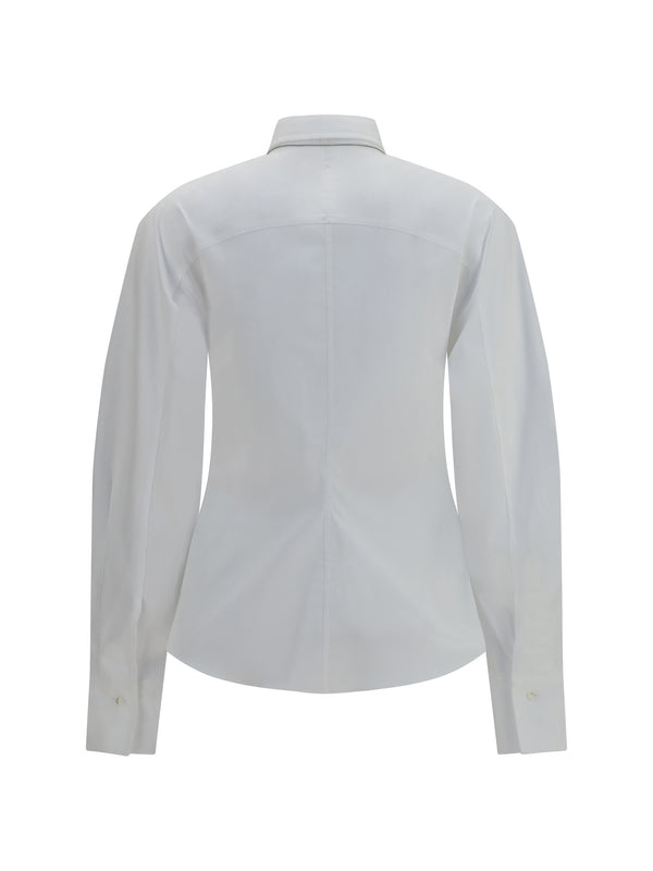 Shirt With Tie, Cotton-Blend White