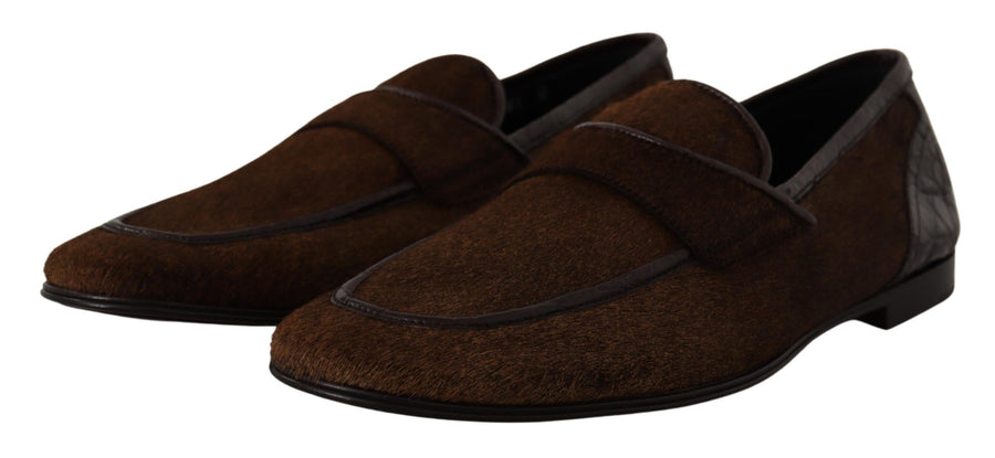 Dolce & Gabbana 40% Caiman loafer in brown