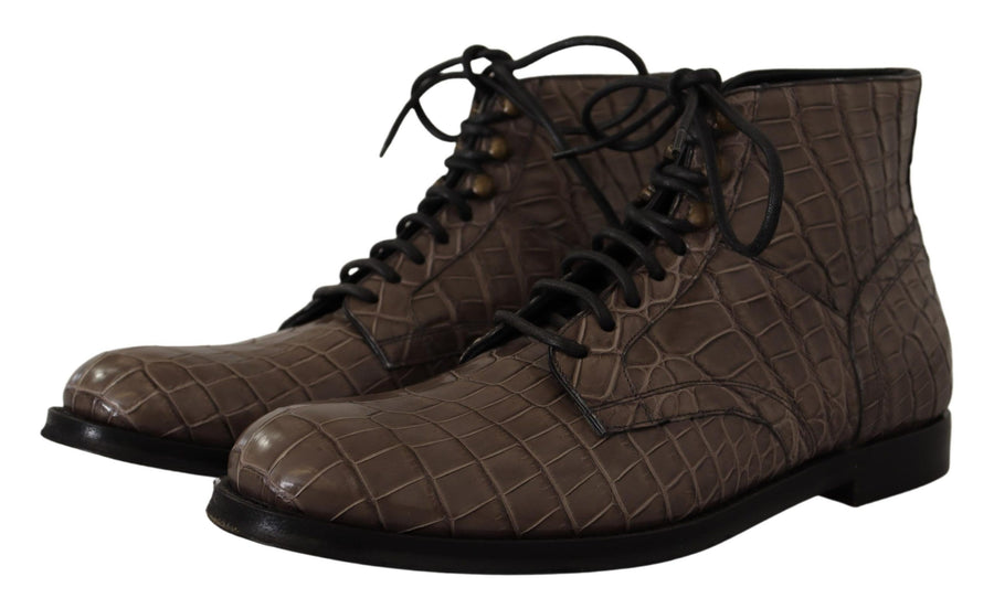 Dolce & Gabbana 100% Crocodile boot in gray