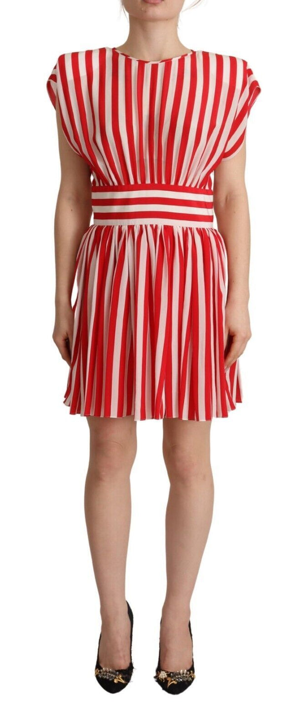 Dolce & Gabbana 100% Silk a-line dress in red