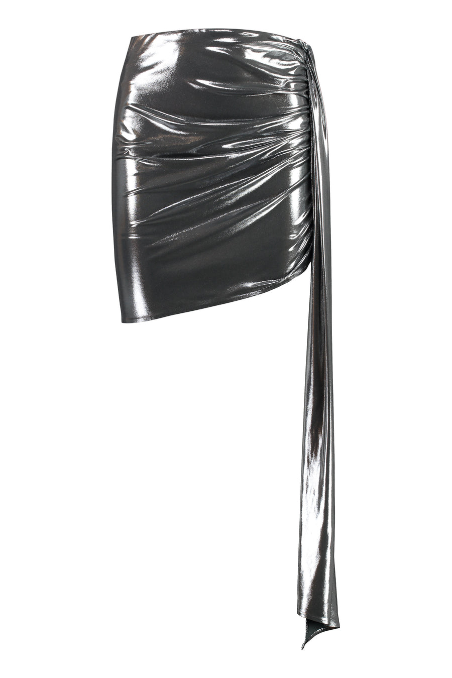 Draped Sheath Skirt Silver Elastane