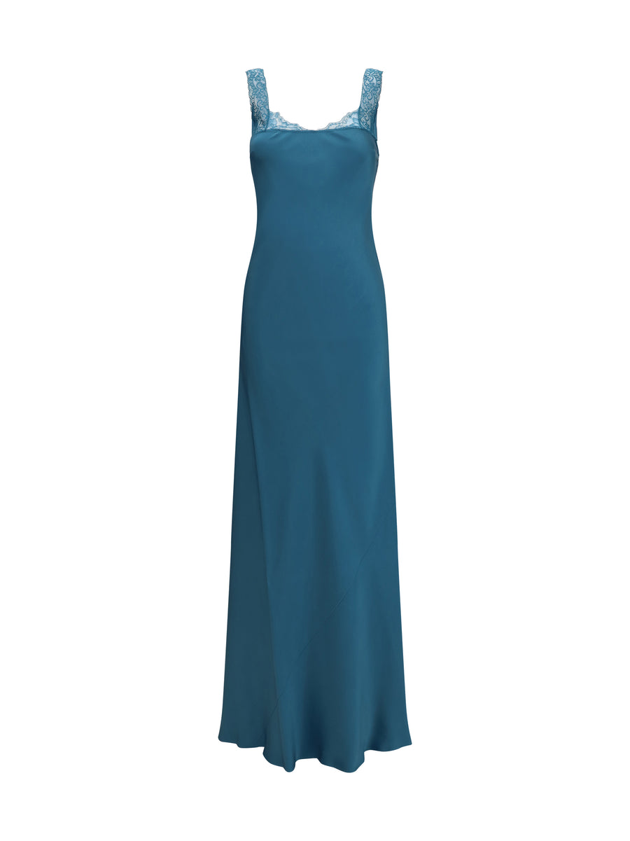 Forte_forte 73% Acetate; 27% Viscose dress in jade