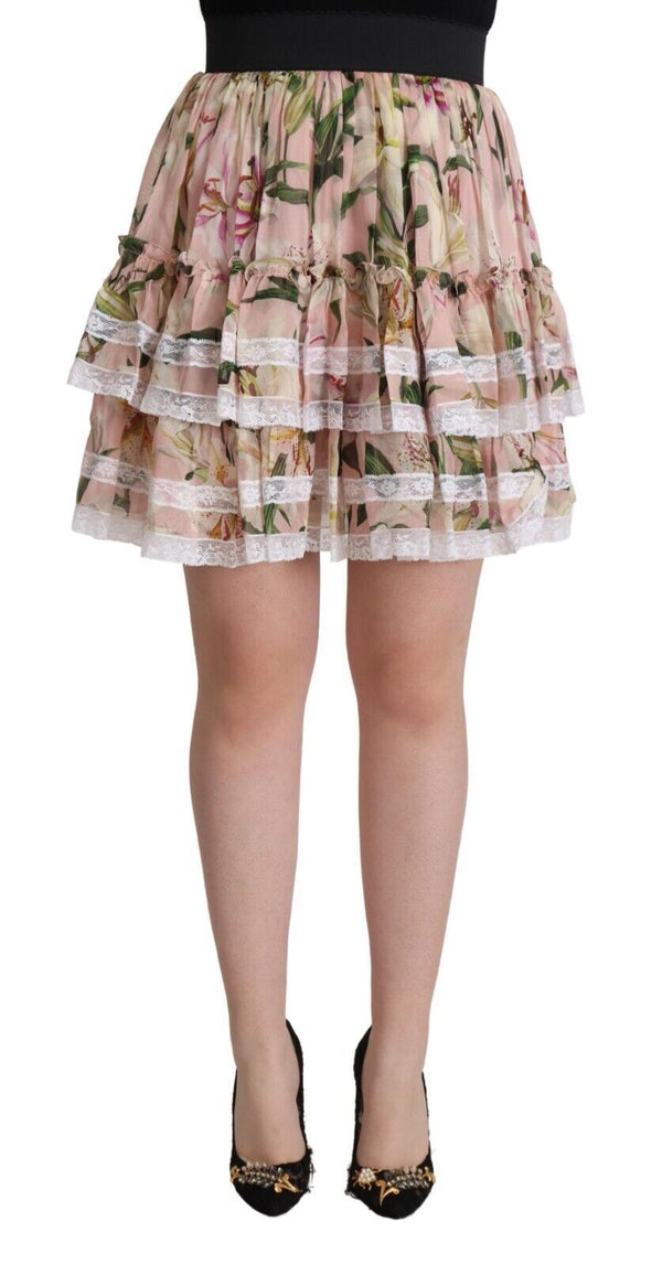 Dolce & Gabbana 80% Silk 18% Cotton 2% Nylon skirt in pink