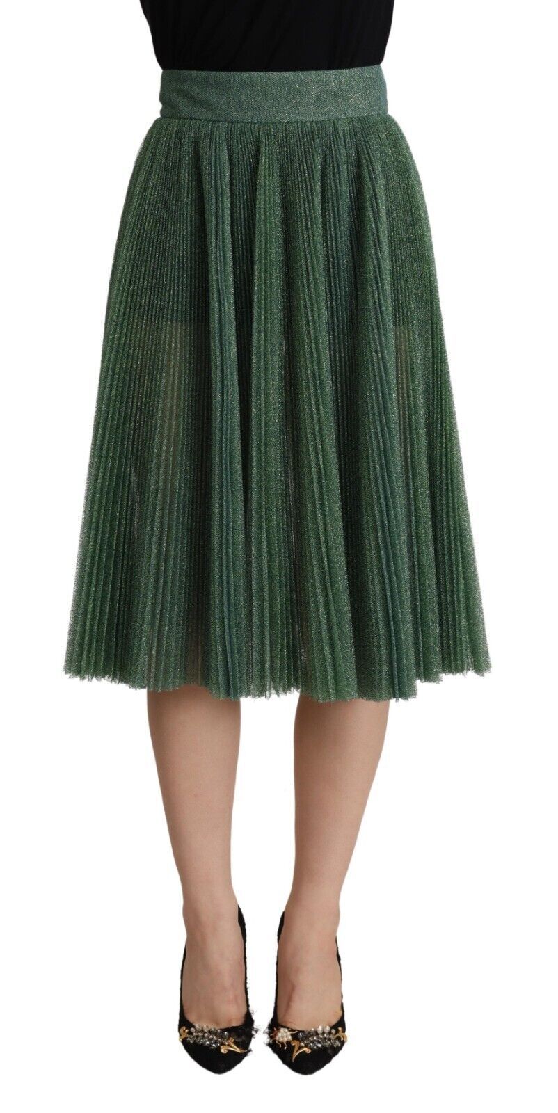 Dolce & Gabbana 64% Metallic Polyester skirt in green